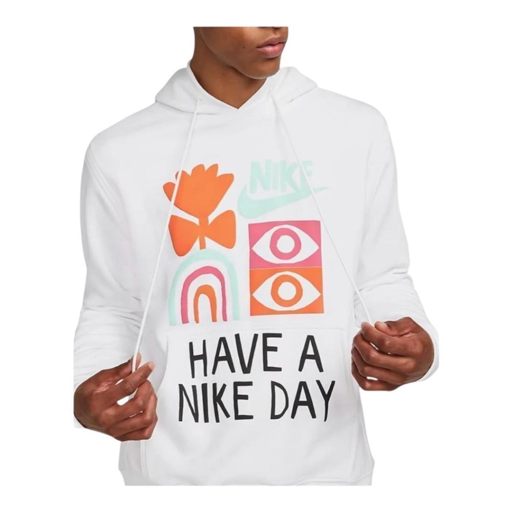 Nike Have A Nike Day French Terry Pullover Hoodie DQ4171-100 White Men's Size's - Picture 2 of 8